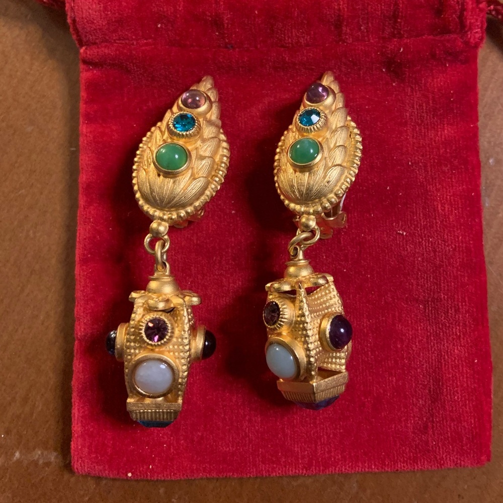 Vintage Natasha Stambouli 24k Plated Semi Precious